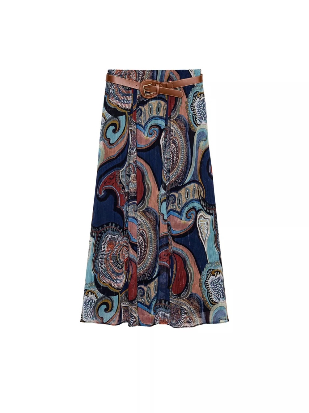 Zara metallic thread  paisley skirt